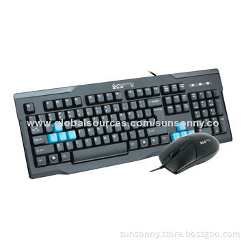 Durable wired keyboard and mouse combo with ABS material and soft feeling